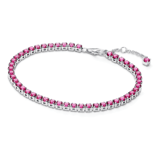 PANDORA tenisový Nadčasový ružový strieborný náramok 591469C04